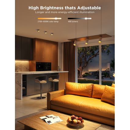 Set van 2 dimbare LED RGBWW-lampen MATTER GU10/4,8W/230V 2700-6500K Wi-Fi - Govee