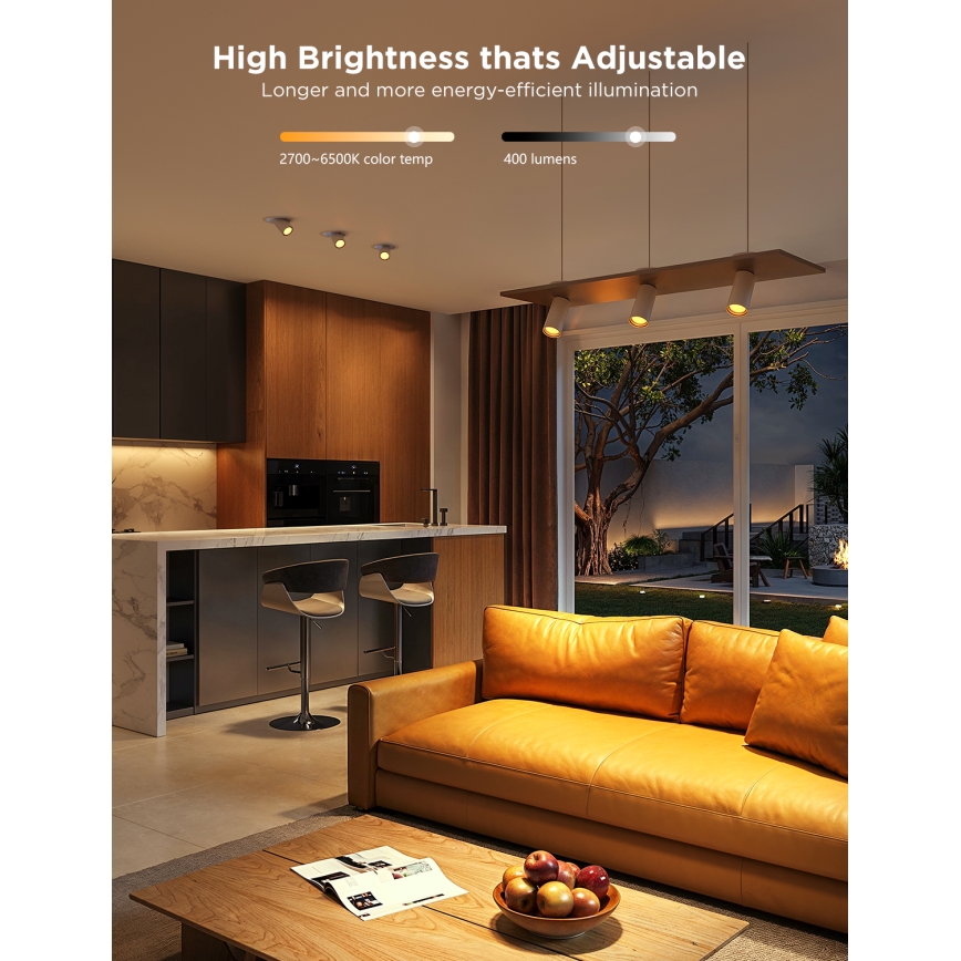 Set van 2 dimbare LED RGBWW-lampen MATTER GU10/4,8W/230V 2700-6500K Wi-Fi - Govee
