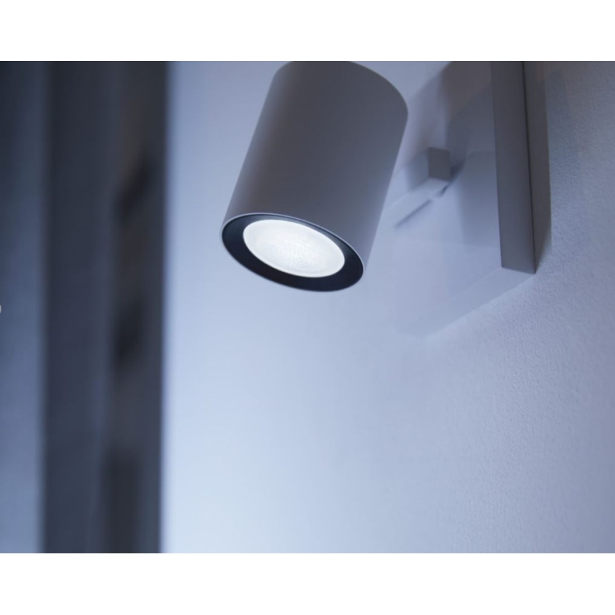 Set van 2 dimbare Philips Hue WHITE AMBIANCE GU10/4,2W/230V 2200-6500K LED-spots + dimmer-schakelaar