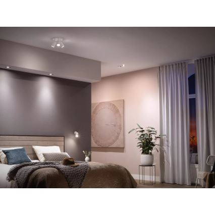 Set van 2 dimbare Philips Hue WHITE AMBIANCE GU10/4,2W/230V 2200-6500K LED-spots + dimmer-schakelaar