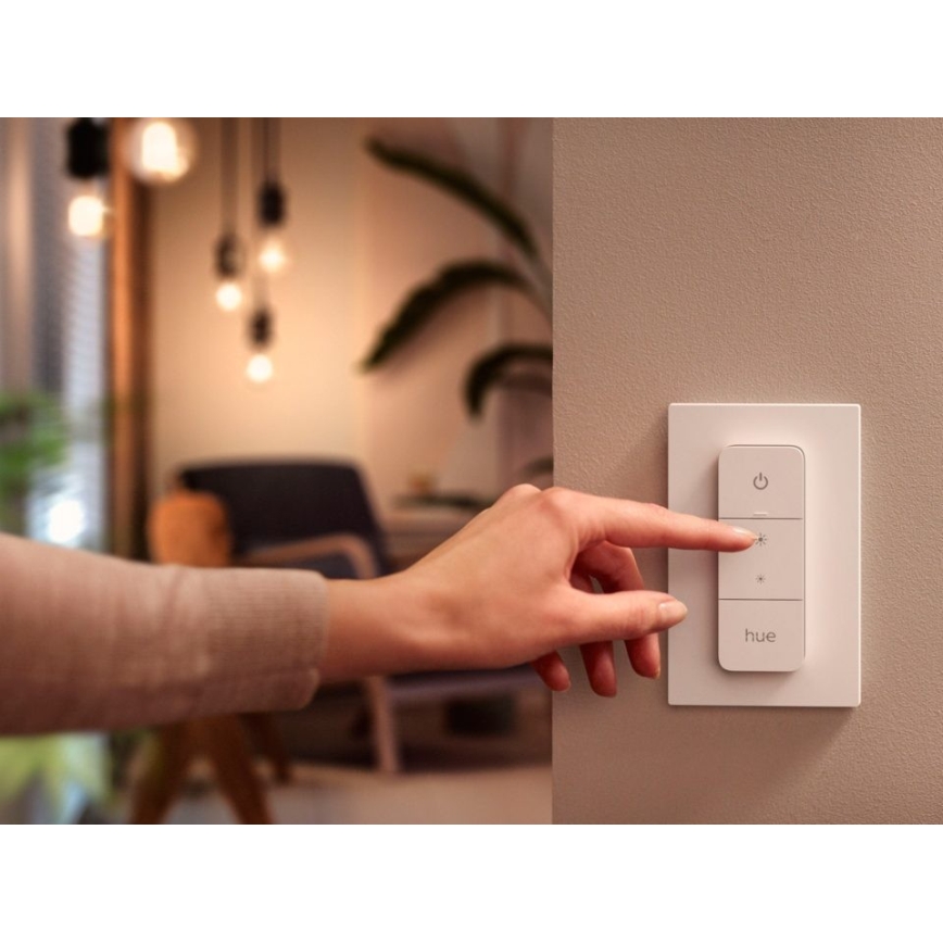 Set van 2 dimbare Philips Hue WHITE AMBIANCE GU10/4,2W/230V 2200-6500K LED-spots + dimmer-schakelaar