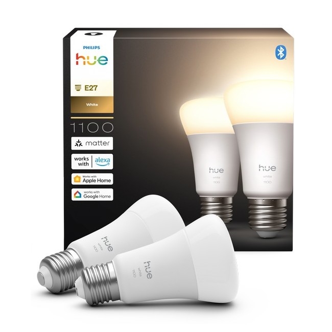 Set van 2 dimbare Philips Hue WHITE LED-lampen E27/9,5W/230V 2700K
