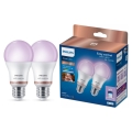 Set van 2 dimbare Philips SMART A60 RGB LED-lampen E27/12,5W/230V 2200-6500K