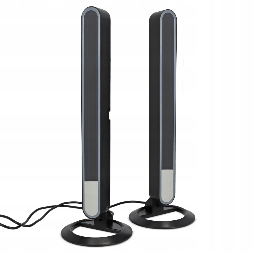 SET van 2 dimbare RGBIC-LED tafellampen, 5W/5V, zwart + afstandsbediening