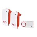 Set van 2 draadloze deurbellen voor het stopcontact 230V IP44