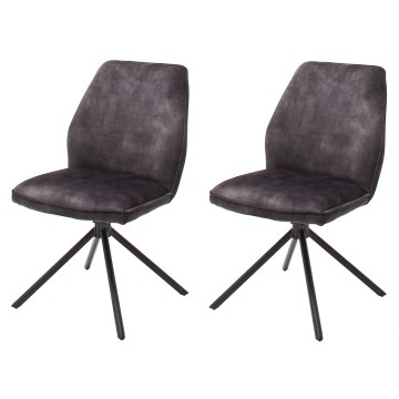Set van 2 eetkamerstoelen NEXORO, antraciet