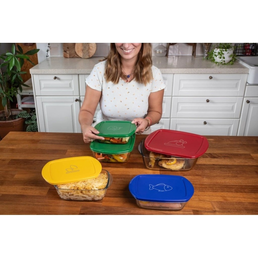 Set van 2 glazen bewaardozen voor voedsel PYREX 1,2/2,5 l