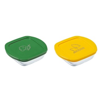 Set van 2 glazen bewaarpotten PYREX 0,3 l