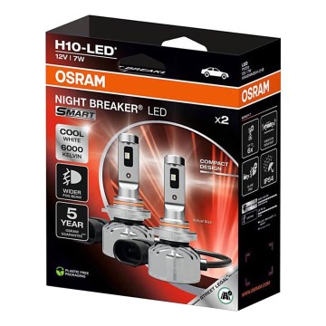 Set van 2 LED-autolampen NIGHT BREAKER SMART H10 PY20d/7W/12V 6000K - Osram