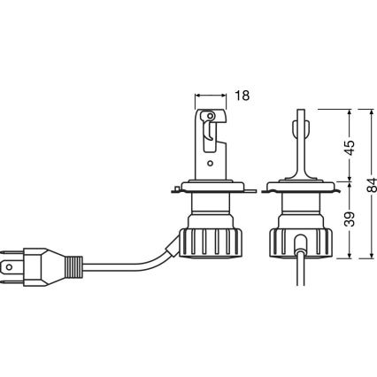 SET VAN 2 LED-autolampen NIGHT BREAKER VINTAGE H4 P43T/20W/12V 3000K - Osram