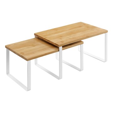 Set van 2 opbergplanken MARGE, wit/bruin