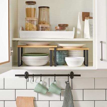 Set van 2 opbergplanken MARGE, zwart/bruin