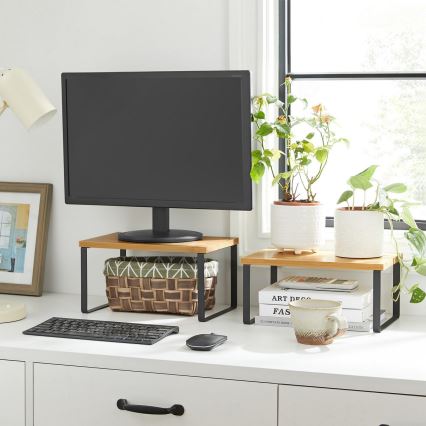 Set van 2 opbergplanken MARGE, zwart/bruin