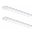 Set van 2 oplaadbare LED-meubelverlichting met bewegings- en schemersensor VIRO LED/1,2W/3,7V 800 mAh 3000/4000/6500K 30 cm wit