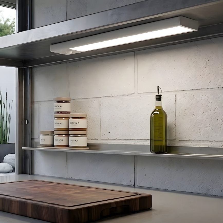 Set van 2 oplaadbare LED-meubelverlichtingen met bewegings- en schemersensor VIRO LED/1,2W/3,7V 800 mAh 3000/4000/6500K 30 cm wit
