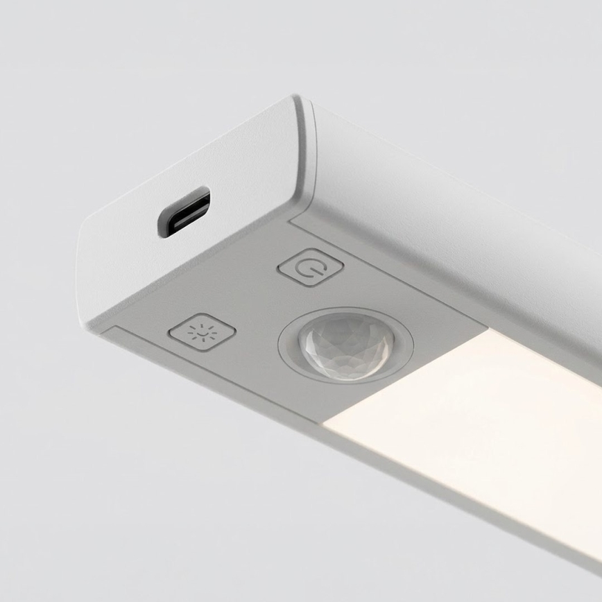 Set van 2 oplaadbare LED-meubelverlichtingen met bewegings- en schemersensor VIRO LED/1,2W/3,7V 800 mAh 3000/4000/6500K 30 cm wit