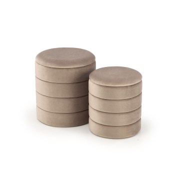 Set van 2 PAX-poefs Ø 33/40 cm taupe