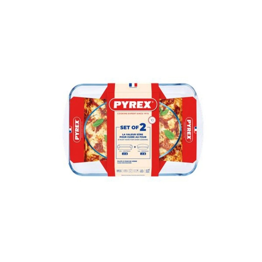 Set van 2 Pyrex-ovenschalen 3,7/2,2 l