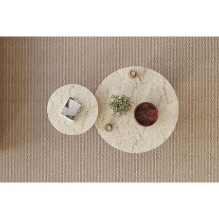 Set van 2 salontafels PURO, Ø 40/70 cm, walnoot/beige
