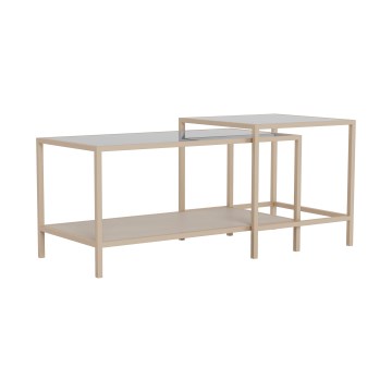 Set van 2 salontafels SARON 90x50 cm grijs/helder