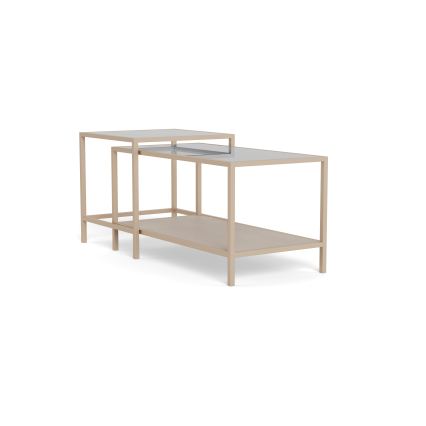 Set van 2 salontafels SARON 90x50 cm grijs/helder
