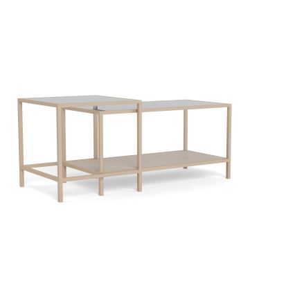 Set van 2 salontafels SARON 90x50 cm grijs/helder