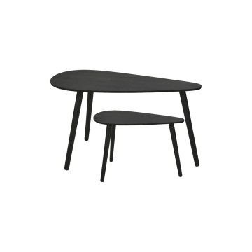 Set van 2 salontafels SOLE 60/80x30/40 cm zwart