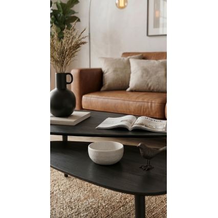 Set van 2 salontafels SOLE 60/80x30/40 cm zwart