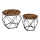Set van 2 salontafels TALIA bruin/zwart