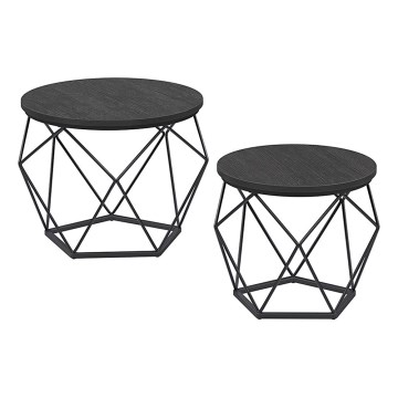 Set van 2 salontafels TALIA, zwart