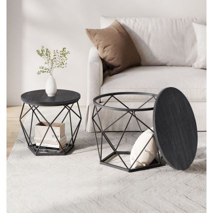 Set van 2 salontafels TALIA, zwart