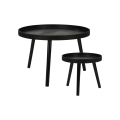 Set van 2 salontafels VERDE Ø 60/38 cm zwart
