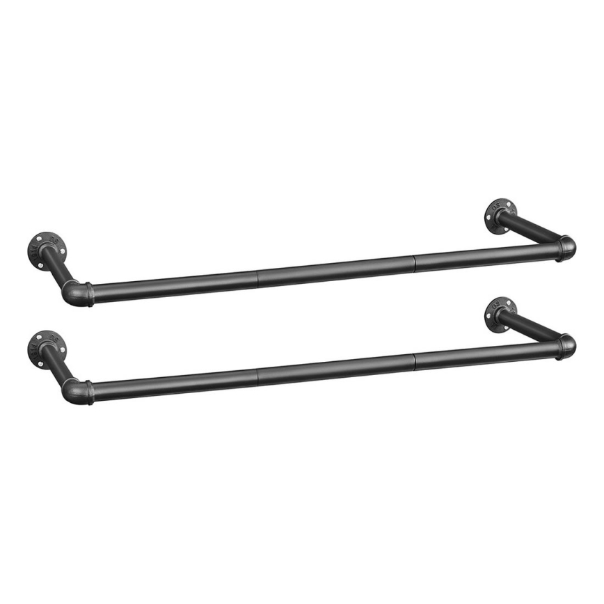 Set van 2 wandhaken voor kledinghangers LINEA, zwart