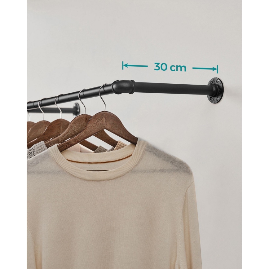 Set van 2 wandhaken voor kledinghangers LINEA, zwart