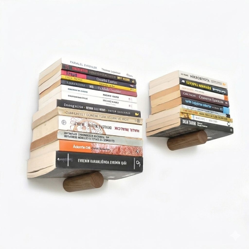Set van 2 wandplanken 15x21 cm zwart