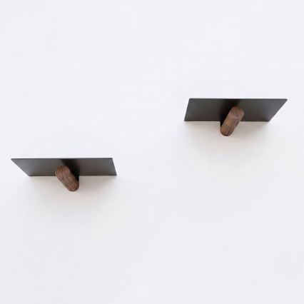 Set van 2 wandplanken 15x21 cm zwart