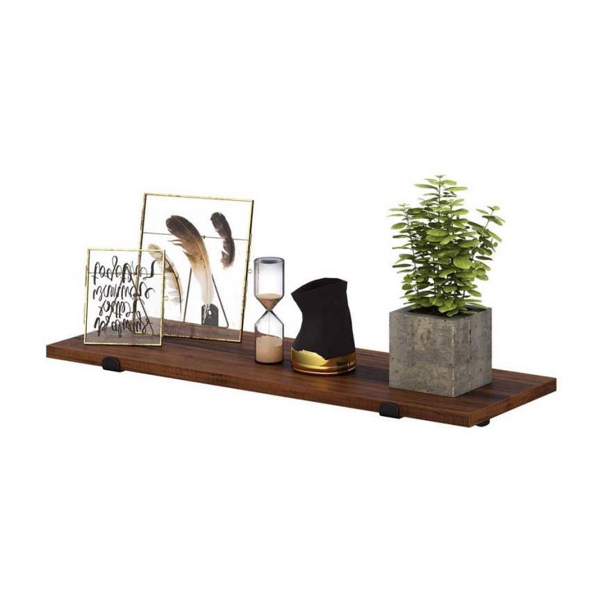 Set van 2 wandplanken SHELFY bruin/zwart