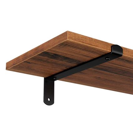 Set van 2 wandplanken SHELFY in bruin/zwart