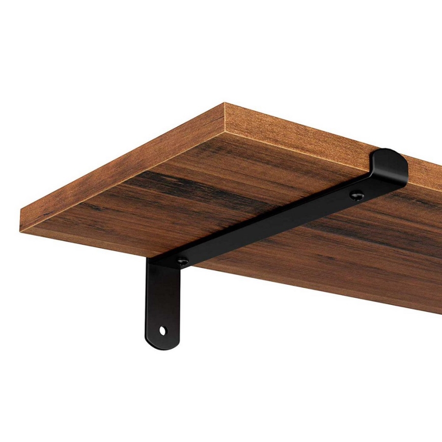 Set van 2 wandplanken SHELFY in bruin/zwart