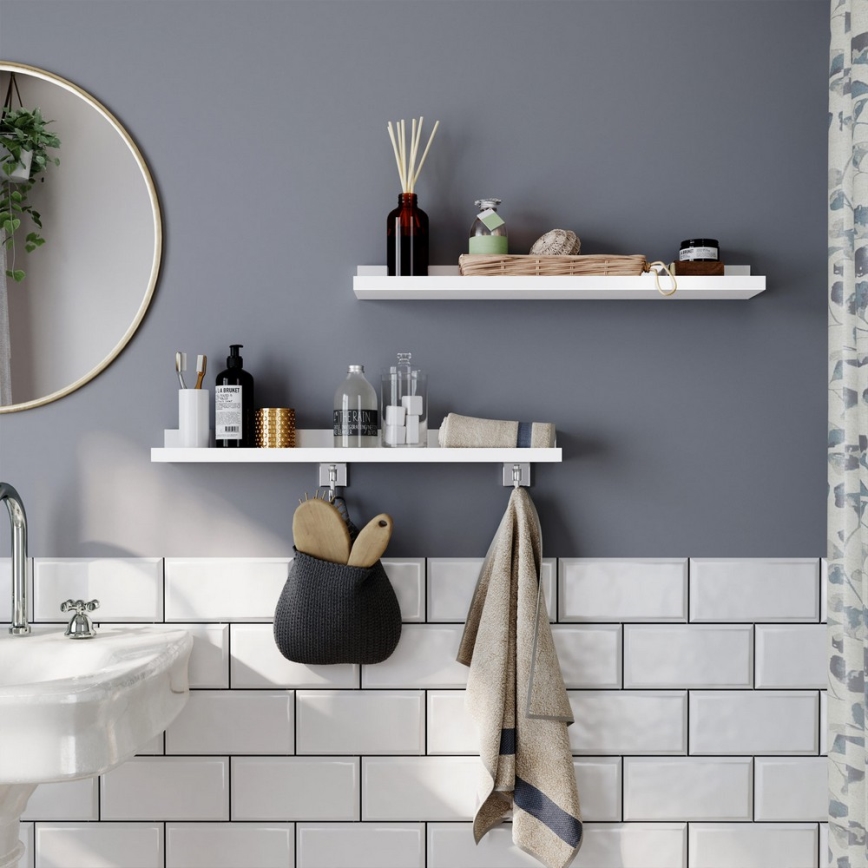 Set van 2 wandplanken SHELFY, wit