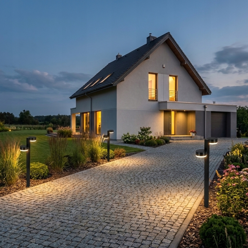 Set van 2 zonne-LED-lampen 2xLED/1W/3,7V 1200 mAh 55 cm IP65 zwart