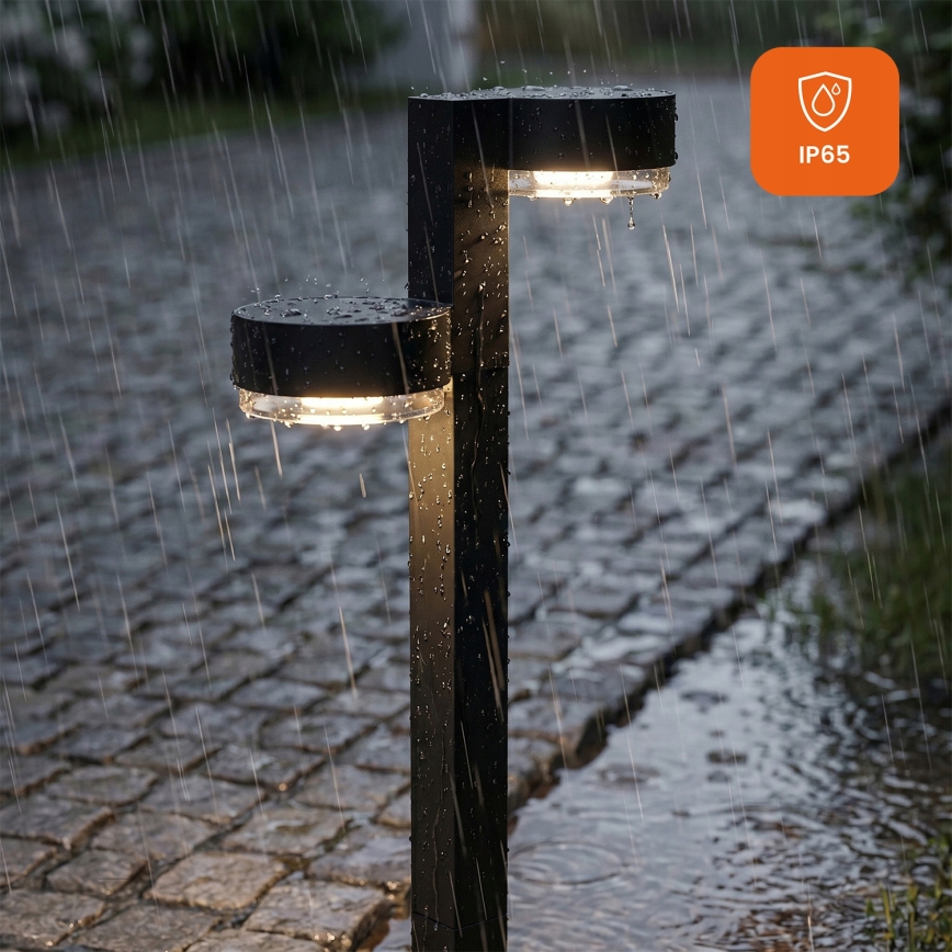 Set van 2 zonne-LED-lampen 2xLED/1W/3,7V 1200 mAh 55 cm IP65 zwart