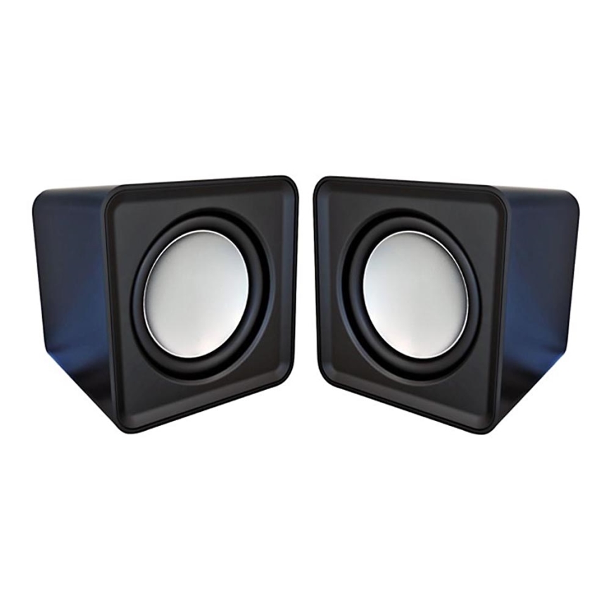 Set van 2 zwarte speakers USB 3W/5V