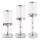Set van 3 chromen kandelaars met hoogglans