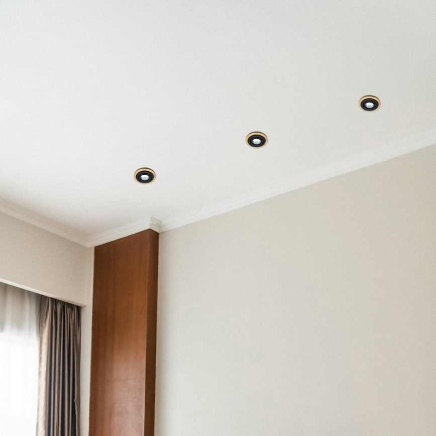 Set van 3 inbouwspots TOBBY 1x GU10/20W/230V Ø 11,5 cm eiken/zwart