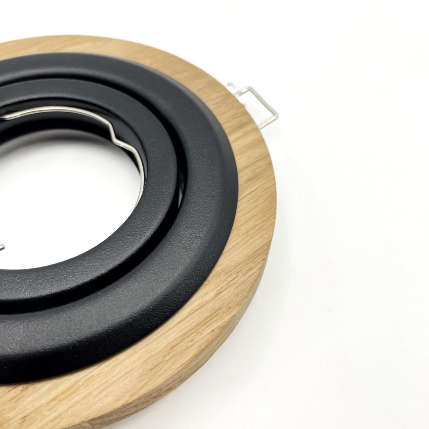 Set van 3 inbouwspots TOBBY 1x GU10/20W/230V Ø 11,5 cm eiken/zwart