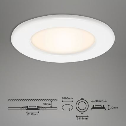 Set van 3 LED-inbouwspots voor badkamer LED/6W/230V 3000K IP44 wit