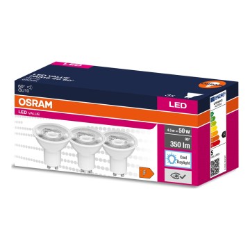 Set van 3 LED-lampen PAR16 GU10/4,5W/230V 6500K 60° - Osram