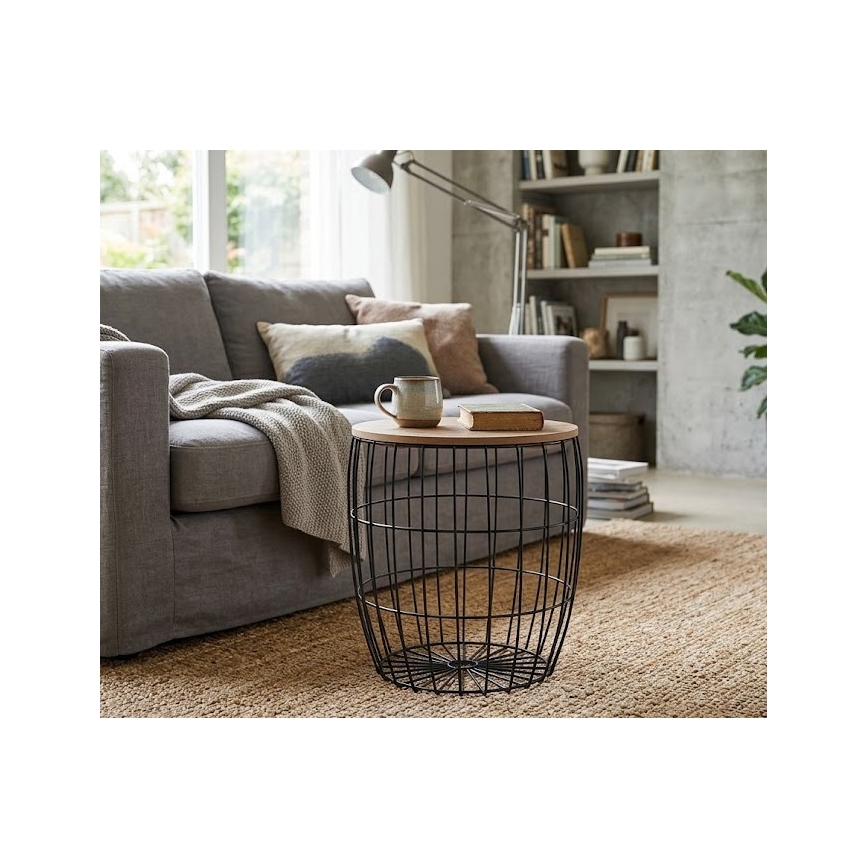 Set van 3 salontafels BRISO Ø 31/38/42,5 cm, bruin/zwart