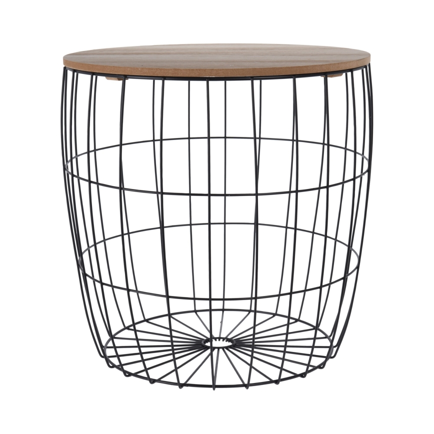Set van 3 salontafels BRISO Ø 31/38/42,5 cm, bruin/zwart